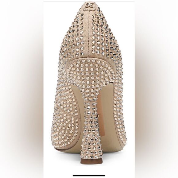 SAM EDELMAN ANTONIA GLITZ CRYSTAL FLUTED HEEL PUMP - Picture 9 of 9
